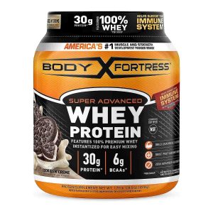 Body Fortress Whey Protein Proteína De Suero Sabor a Cookies N´ Creme en Polvo 1.78 Libras (810 g)