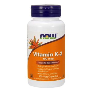 Now Vitamina K-2 Salud Vascular y Osea 100 mcg 100 Cápsulas Veganas