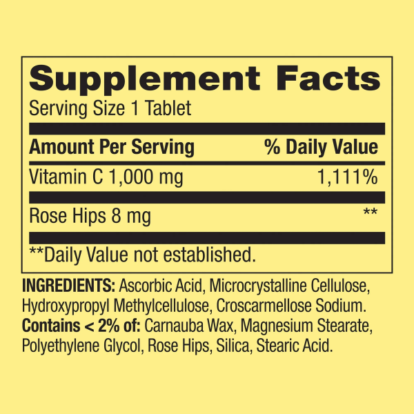 Spring Valley Vitamina C con Escaramujos, Potente Antioxidante, Soporte Inmune, Apoyo Salud Cardiovascular 1,000 mg 250 Tabletas - Imagen 3