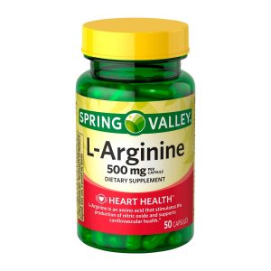 Spring Valley L-Arginine 500 Mg 50 Capsulas Apoyo a La Salud Cardiovascular