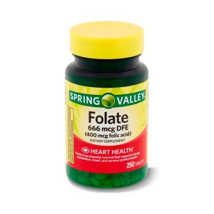 Spring Valley Ácido Fólico 400 Mcg Salud Del Corazón 250 Tabletas