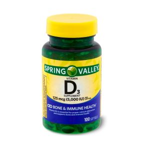 Spring Valley Vitamina D3 125mcg (5000 Iu) 100 Capsulas