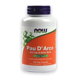 Now Palo de Arco (Pau D' Arco) Corteza Interior 500 mg 100 Cápsulas Vegetarianas