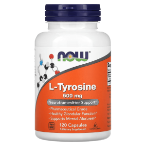 Now L-Tirosina - L-Tyrosine 500 mg Apoyo Neurotransmisor 120 Cápsulas
