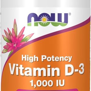 Now Vitamina D-3 1,000 IU Alta Potencia - Soporte Estructural 180 Cápsulas Suaves