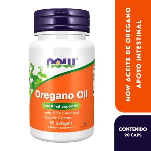 Now Aceite de Oregano mim. 55% Carvacrol 90  Cápsulas Blandas