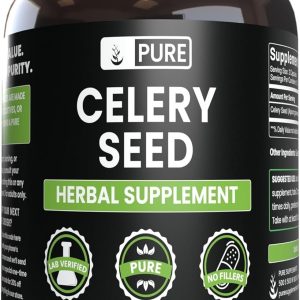 Pure Suplemento Herbal de Semillas de Apio - Celery Seed Herbal Sumplement 365 Capsulas