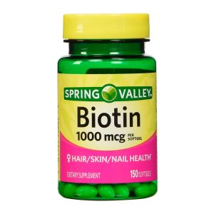 Spring Valley Biotina 1,000 mcg 150 Cápsulas Blandas