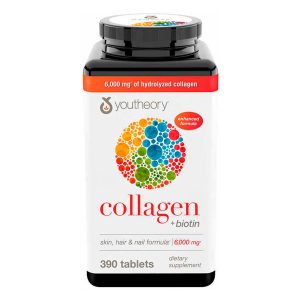 Youtheory Colageno + Biotina 6000 mg 390 Tabletas