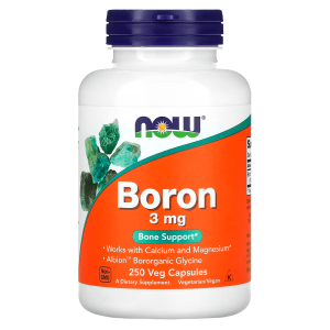 Now Boron 3 mg Soporte Huesos 250 Cápsulas Vegetales