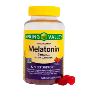 Spring Valley Melatonina 5 mg Sabor a Fresa Soporte para el Sueño 120 Gomitas Vegetarianas