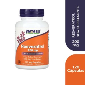 Now Resveratrol 200mg 120 Cápsulas