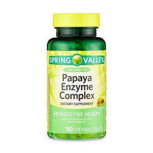 Spring Valley Enzimas de Papaya Complex - Papaya Enzyme Complex Salud Digestiva 180 Tabletas Masticables