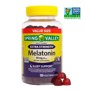 Spring Valley Melatonina 10 mg Sabor a Arándanos Soporte para el Sueño 120 Gomitas Vegetarianas