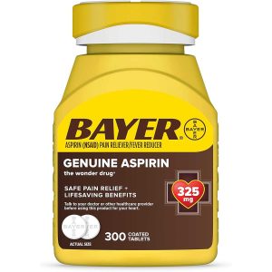 Bayer Aspirina Americana 325 mg Analgésico, Potente Alivio del Dolor de Cabeza, Muscular, Dolor de Artritis 300 Tabletas