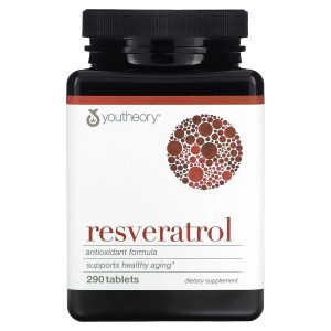 Youtheory Resveratrol Formula Antioxidante - Soporte para un Envejecimiento Saludable - 290 Tabletas