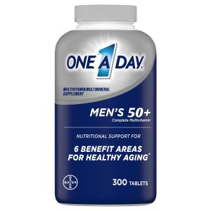Bayer One A Day Men's 50+ Suplemento Multivitaminico, Apoyo en 6 Áreas para Tener un Envejecimiento Saludable 300 Tabletas