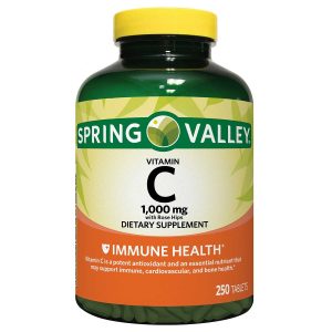 Spring Valley Vitamina C con Escaramujos, Potente Antioxidante, Soporte Inmune, Apoyo Salud Cardiovascular 1,000 mg 250 Tabletas