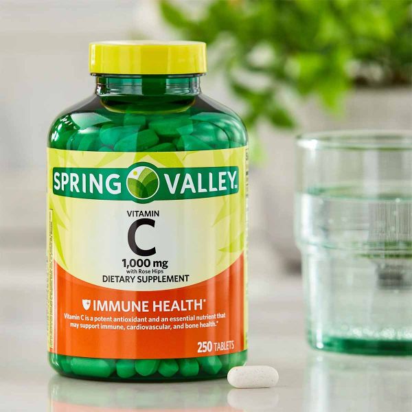 Spring Valley Vitamina C con Escaramujos, Potente Antioxidante, Soporte Inmune, Apoyo Salud Cardiovascular 1,000 mg 250 Tabletas - Imagen 2