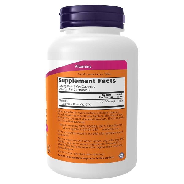 Now Vitamina C Liposomal Refuerzo Inmunológico y de Colágeno, 120 Cápsulas Vegetales - Imagen 2