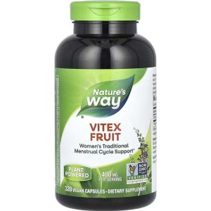 Nature's Way Vitex Fruit, Fruta Vitex 400 mg - 320 Capsulas Veganas