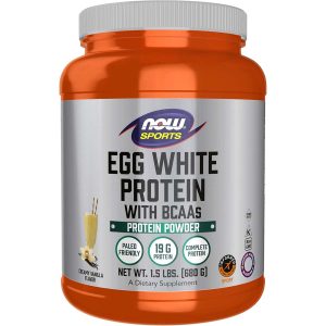 Now Sport Egg White Protein, Proteina de Clara de Huevo con BCAAs en Polvo  - 1.5 Libras (680 g)