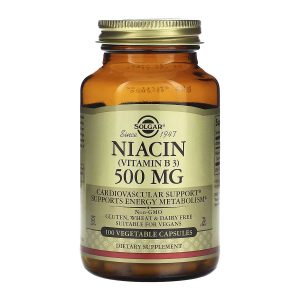 Solgar Suplements Niacin (Vitamin B3) Niacina, 500 mg - 100 Cápsulas Vegetales