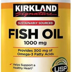 Kirkland Omega 3 Aceite de Pescado Fish Oíl 1000 mg (250 mg de EPA + DHA Omega-3 por porción) 400 Cápsulas Blandas