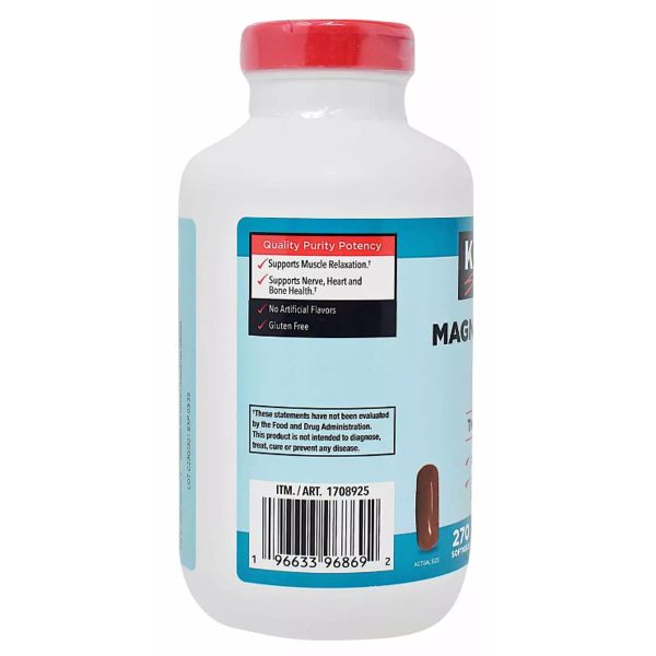 Kirkland Signature Magnesium Citrate 250mg, 270 Softgels - Imagen 3